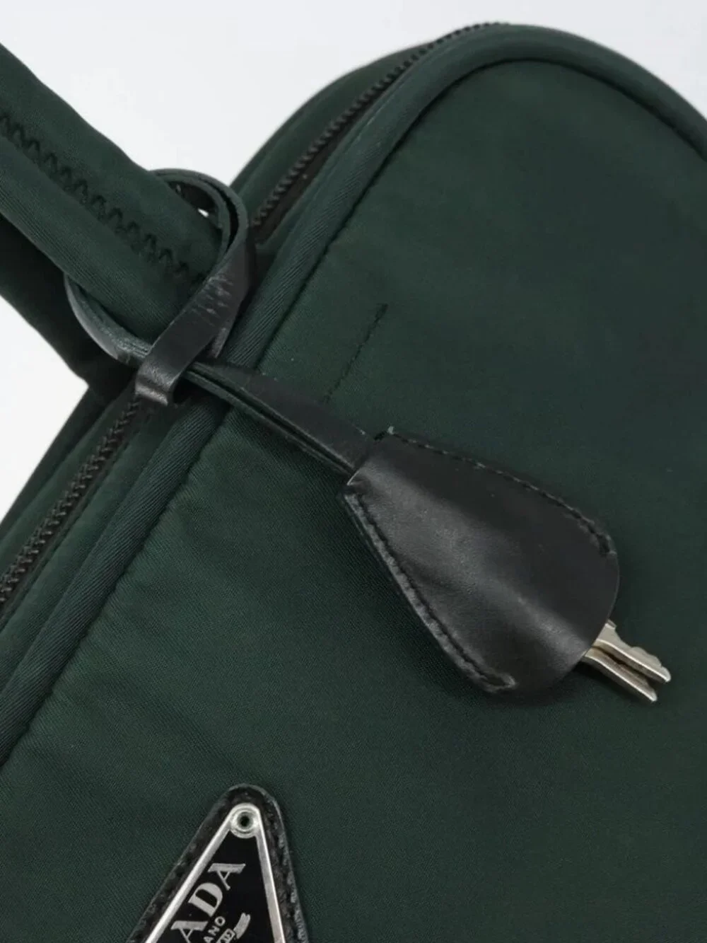 PRADA Tote Bag Nylon Green Silver Auth - Picture 7 of 16